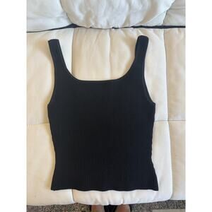 Babaton (Aritzia) Ribbed Black Knit Tank Top – Size M
